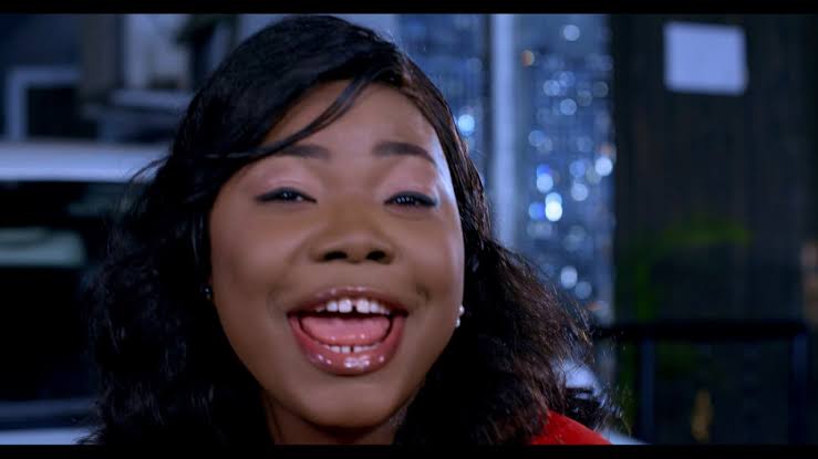 A woman with her mouth open